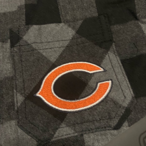 Chicago Bears NFL Official Team Apparel Plaid Flannel Quilted Jacket Black Gray - Picture 2 of 9